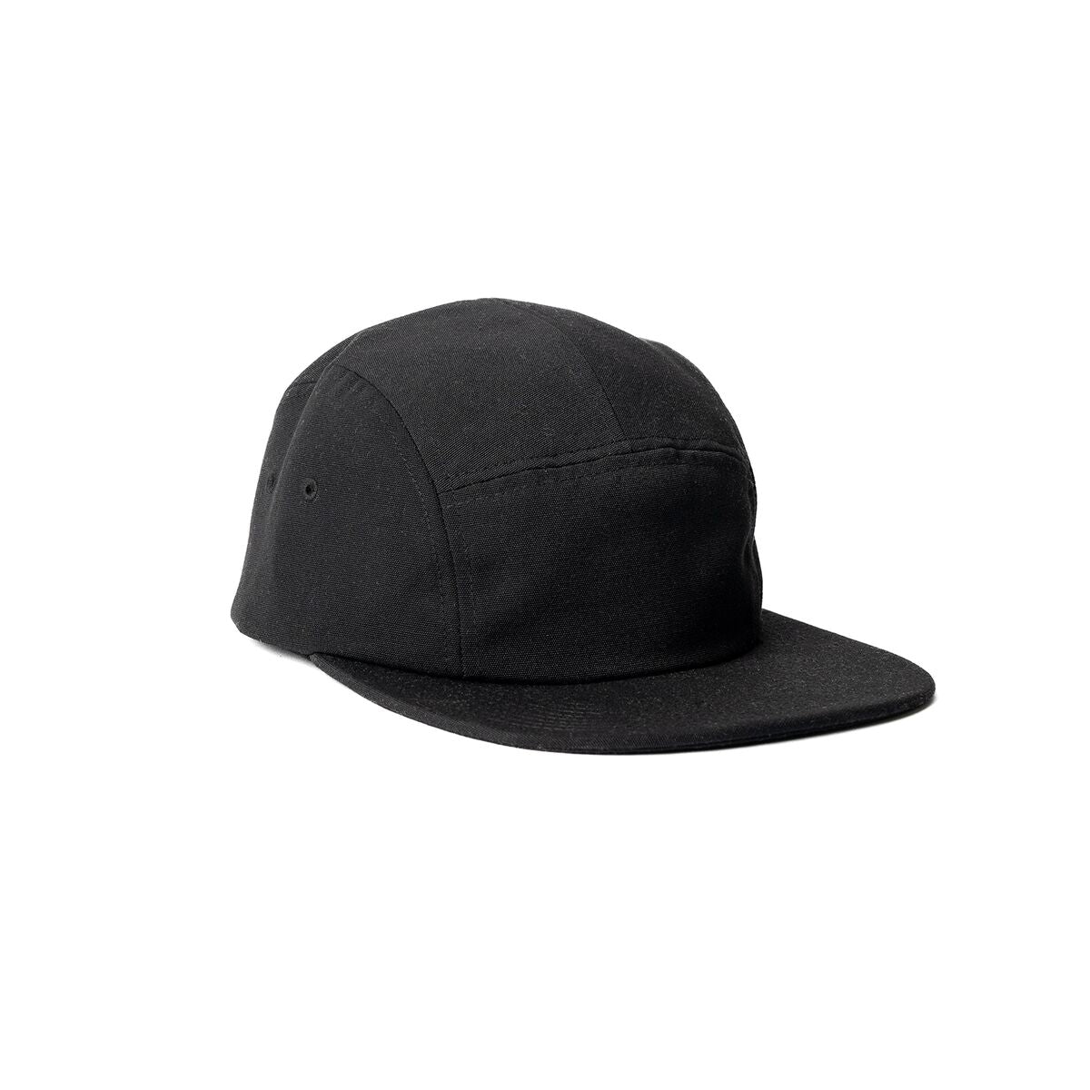 recycled-poly-flat-brim-5-panel-hat-i8 Web_PDP-FlatBrim5PanelHat_Studio_Front_Black.jpg